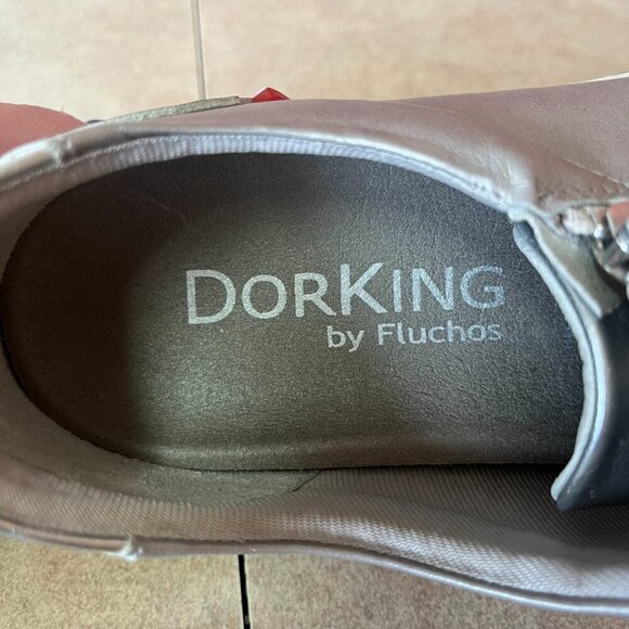 Dorking By Fluchos Karen Silver Metallic Lace Shoes Sneakers - Picture 9 of 13